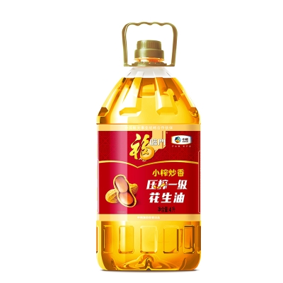 福临门小榨炒香压榨一级花生油4L