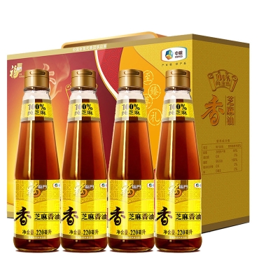 福临门压榨芝麻香油礼盒220ml