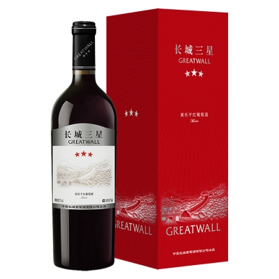 长城三星美乐礼盒干红葡萄酒750ml